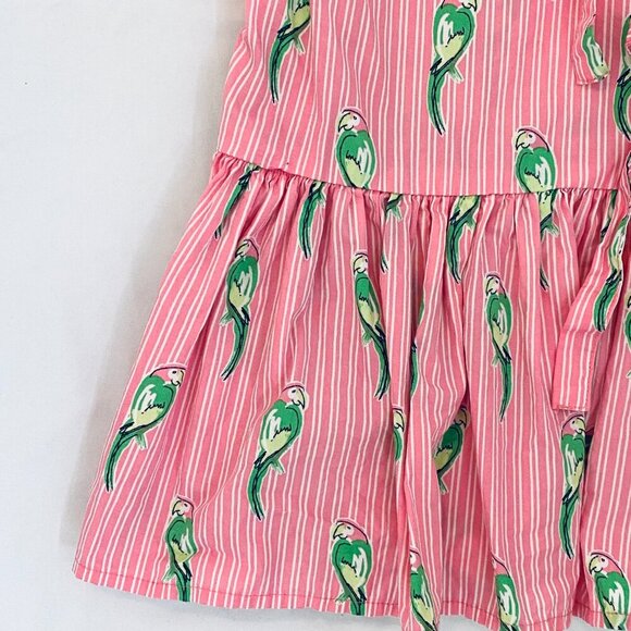 Crown & Ivy ruffle pink green blouse Womens Small parrots feminine resort beachy - Picture 5 of 7